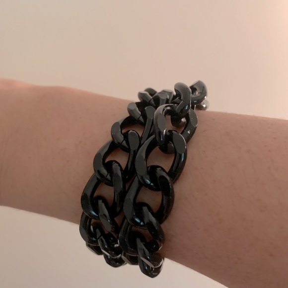 Other - Black goth punk chain bracelets (2)